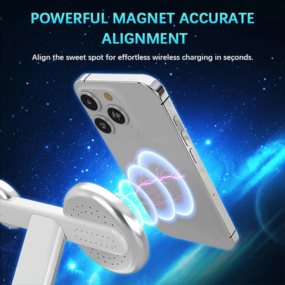 3-in-1 Magnetic Wireless Charging Station – 15W Fast Charger for iPhone 14/15/16 | 2025 Hot-Selling MagSafe Dock
