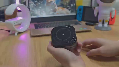 3-in-1 Foldable Magnetic Wireless Charger Stand – 15W Fast Charging Dock for iPhone, Apple Watch & AirPods